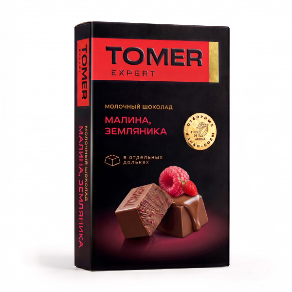 №1 Фабрика Томер   Молочный шоколад Малина-Земляника, 90г  в Асбесте