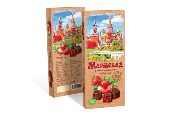 №2 Сладарт Мармелад Клубничный в темном шоколаде, 150г  в Асбесте