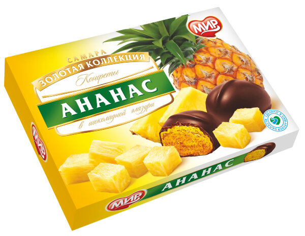 №2 КФ МИР Ананас в шоколадной глазури 160г в Асбесте