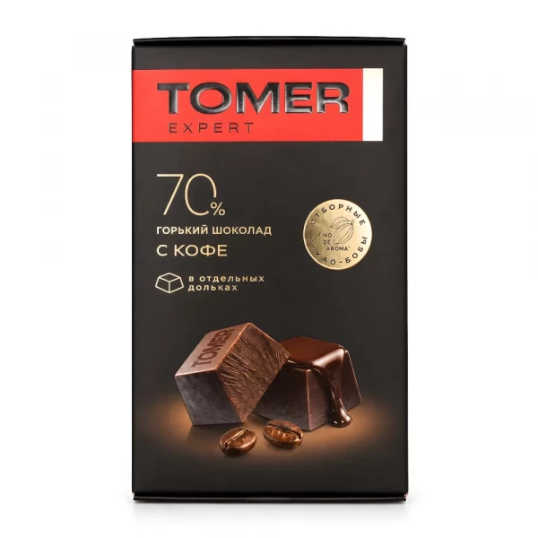 №1 Фабрика Томер  Горький (70%) шоколад с КОФЕ, 90г  в Асбесте