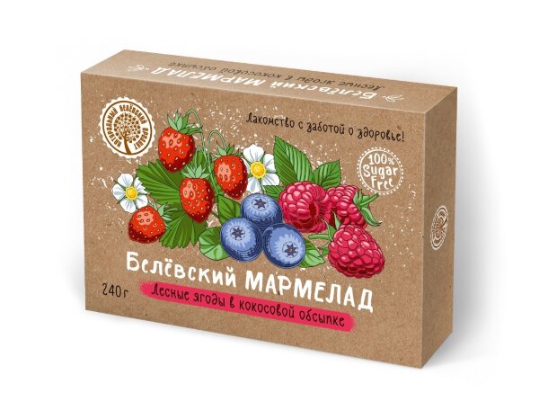 №2 Мармелад белевский на фруктозе 240г "ЛЕСНЫЕ ЯГОДЫ"  в Асбесте
