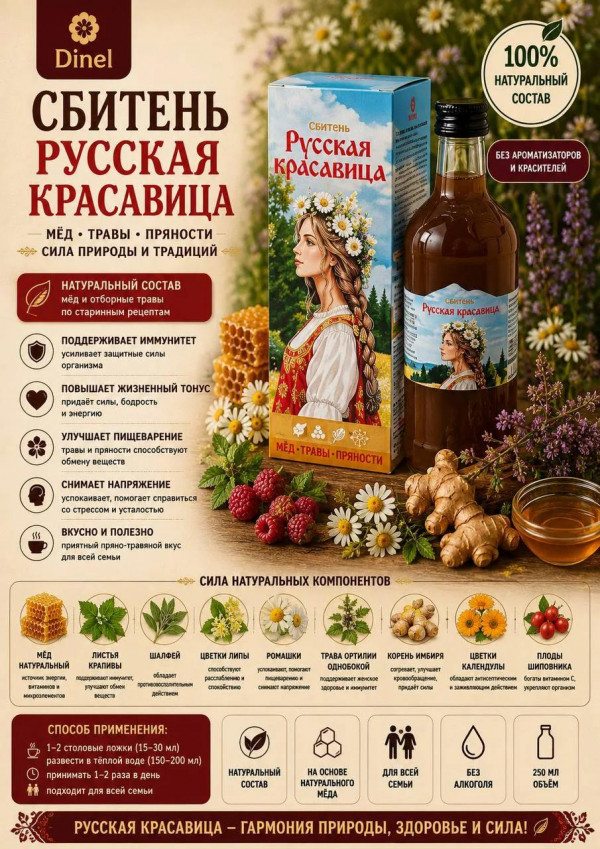 №3 Сбитень Русская красавица, 250мл в Асбесте